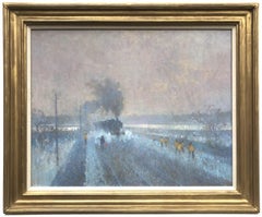 Leaving the Station, Öl auf Leinwand Landschaftsgemälde, 20. Jahrhundert