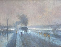 Leaving the Station, Öl auf Leinwand Landschaftsgemälde, 20. Jahrhundert