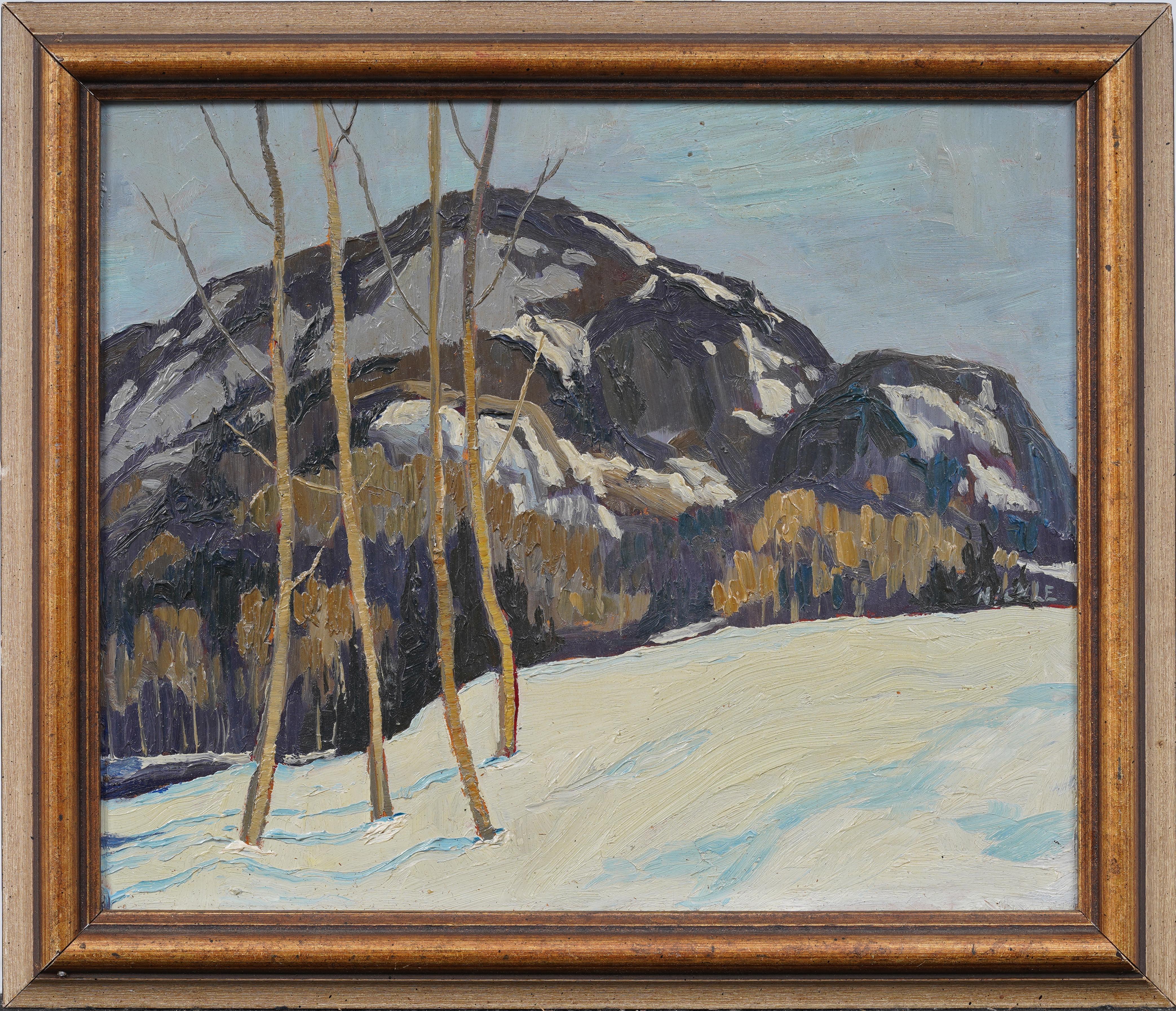 Vintage Canadian Impressionist Winter Snow Landscape Oil Painting