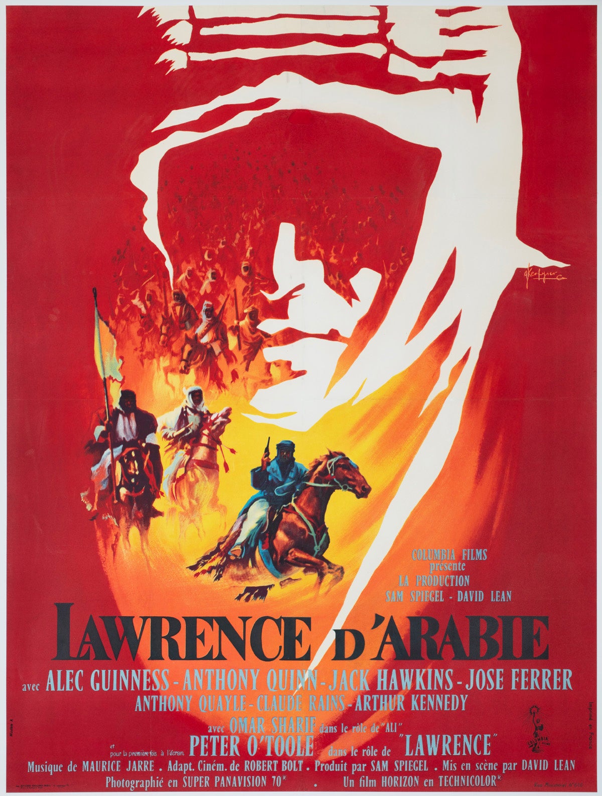 Lawrence of Arabia 1962 French Grande Style B Film Poster, Georges Kerfyser