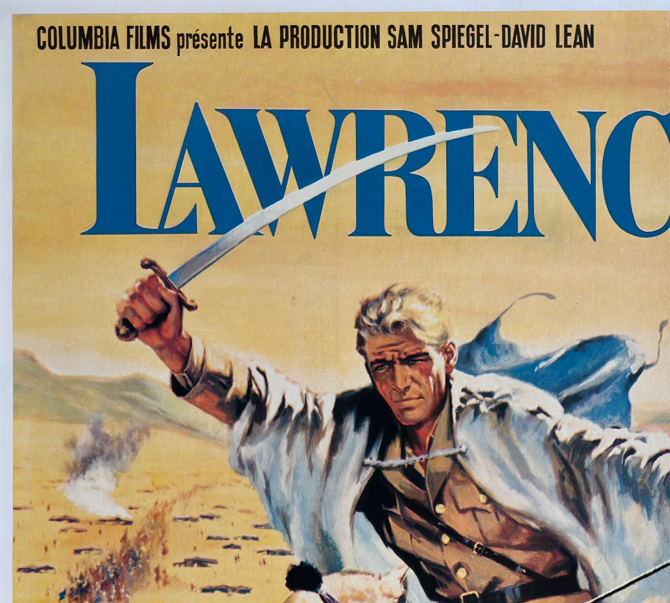 LAWRENCE OF ARABIA 1963 French Grande Film Movie Poster In Excellent Condition For Sale In Bath, Somerset