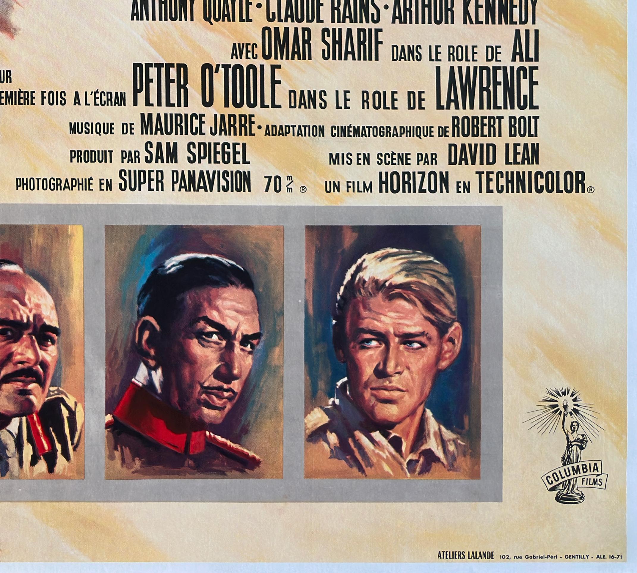 Affiche française du grand film LAWRENCE OF ARABIA, 1963 en vente 2