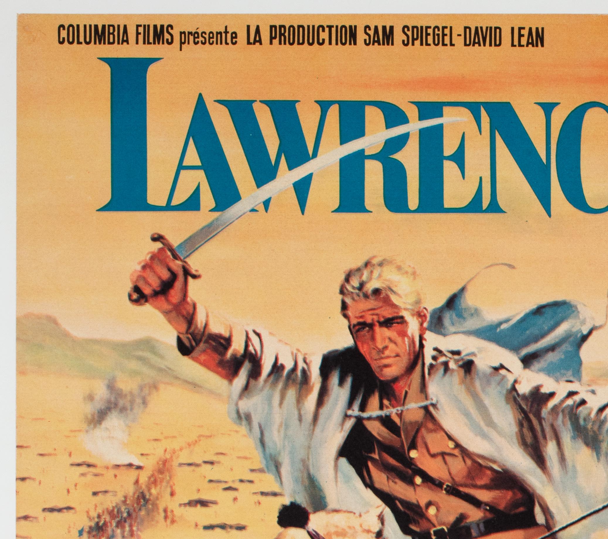 Lawrence of Arabia 1963 French Moyenne Film Poster In Excellent Condition For Sale In Bath, Somerset