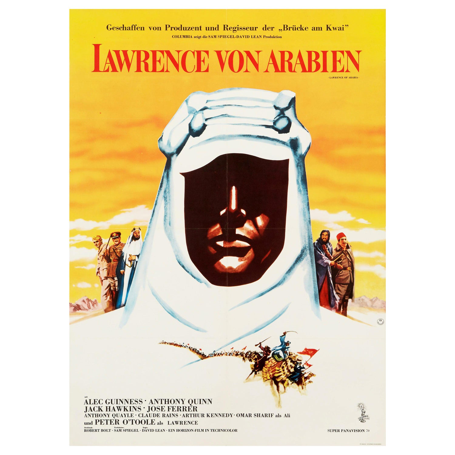 Lawrence Of Arabia Original Vintage Movie Poster German 1963