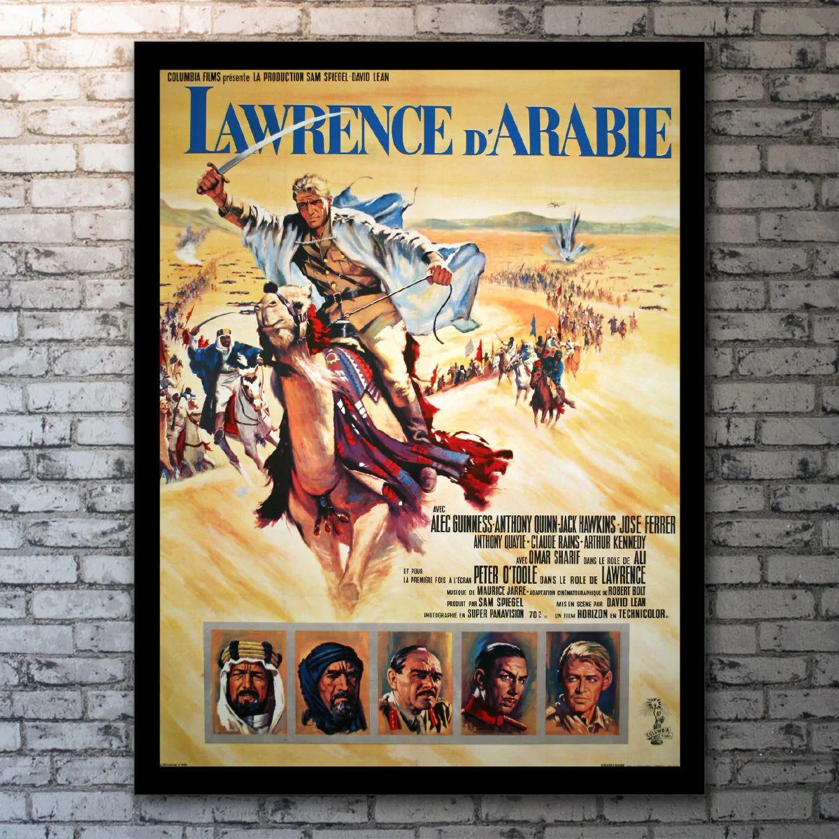 Lawrence of Arabia, Unframed Poster, 1962

Original French Grande (47 x 63 inches). The story of T.E. Lawrence, the English officer who successfully united and led the diverse, often warring, Arab tribes during World War I in order to fight the