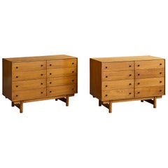 Lawrence Peabody, Dressers, Oak, Brass, USA, 1950s