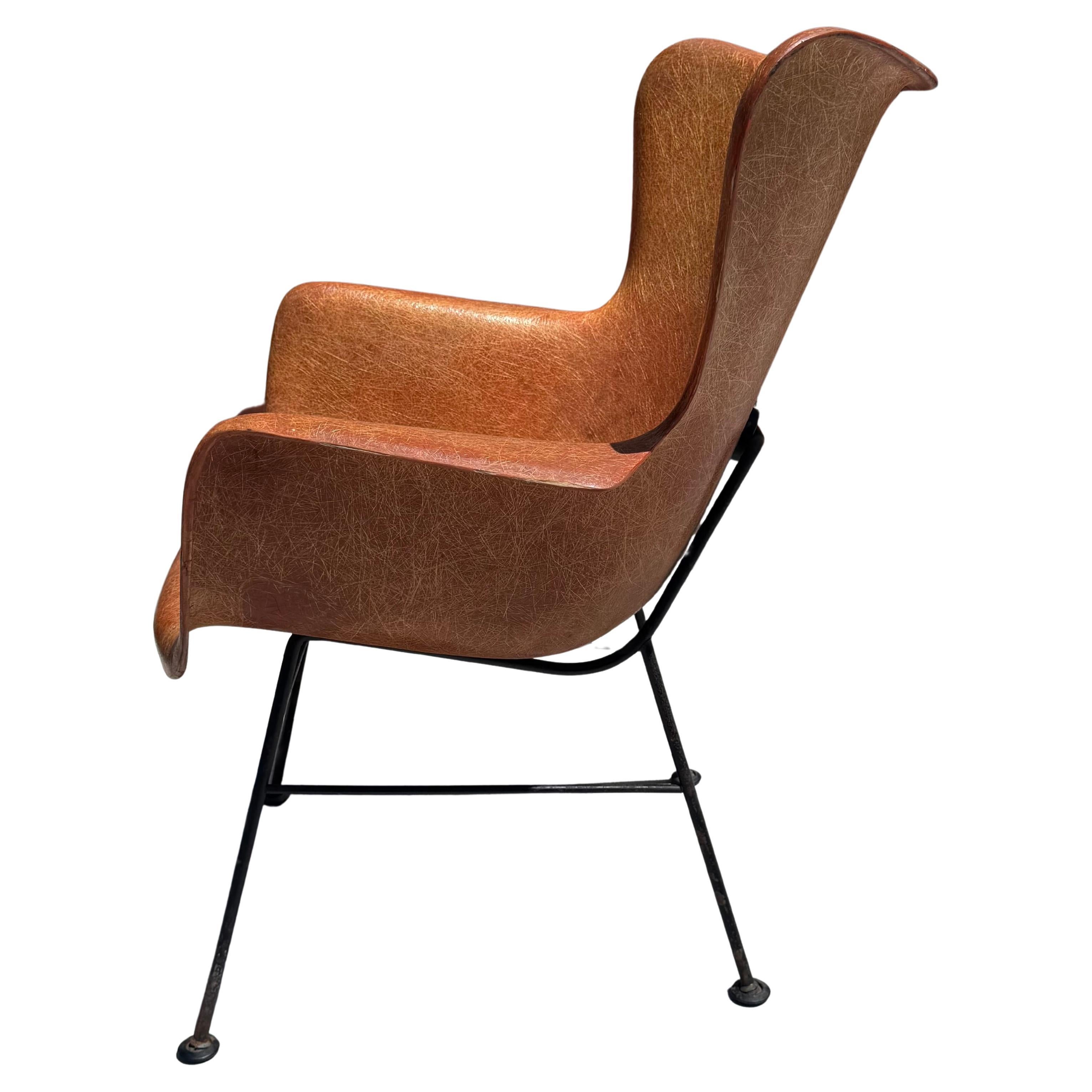 Lawrence Peabody Fiberglass Lounge Chair / Classic Mid Century Modern For Sale
