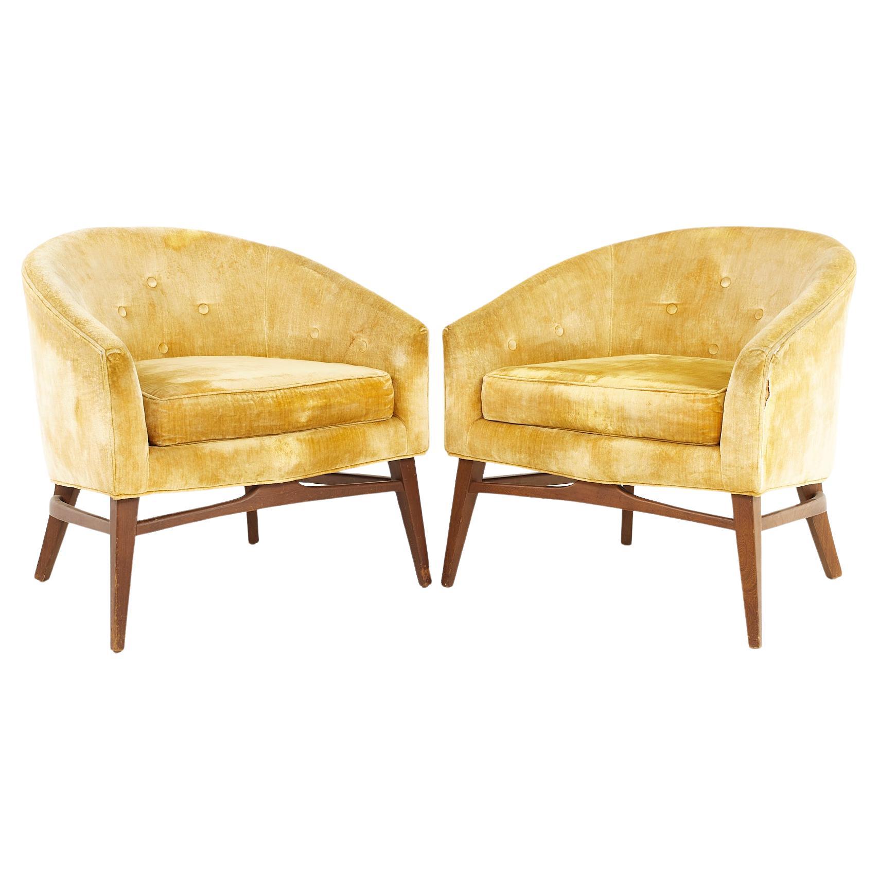 Lawrence Peabody for Craft Associates Mid Century Lounge Chairs, a Pair