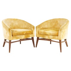 Lawrence Peabody for Craft Associates Mid Century Lounge Chairs, a Pair