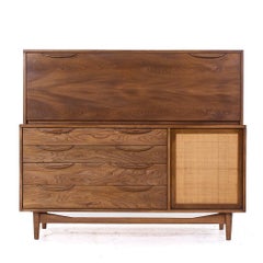 Lawrence Peabody for Nemschoff Mid Century Secretary Desk Bar Credenza
