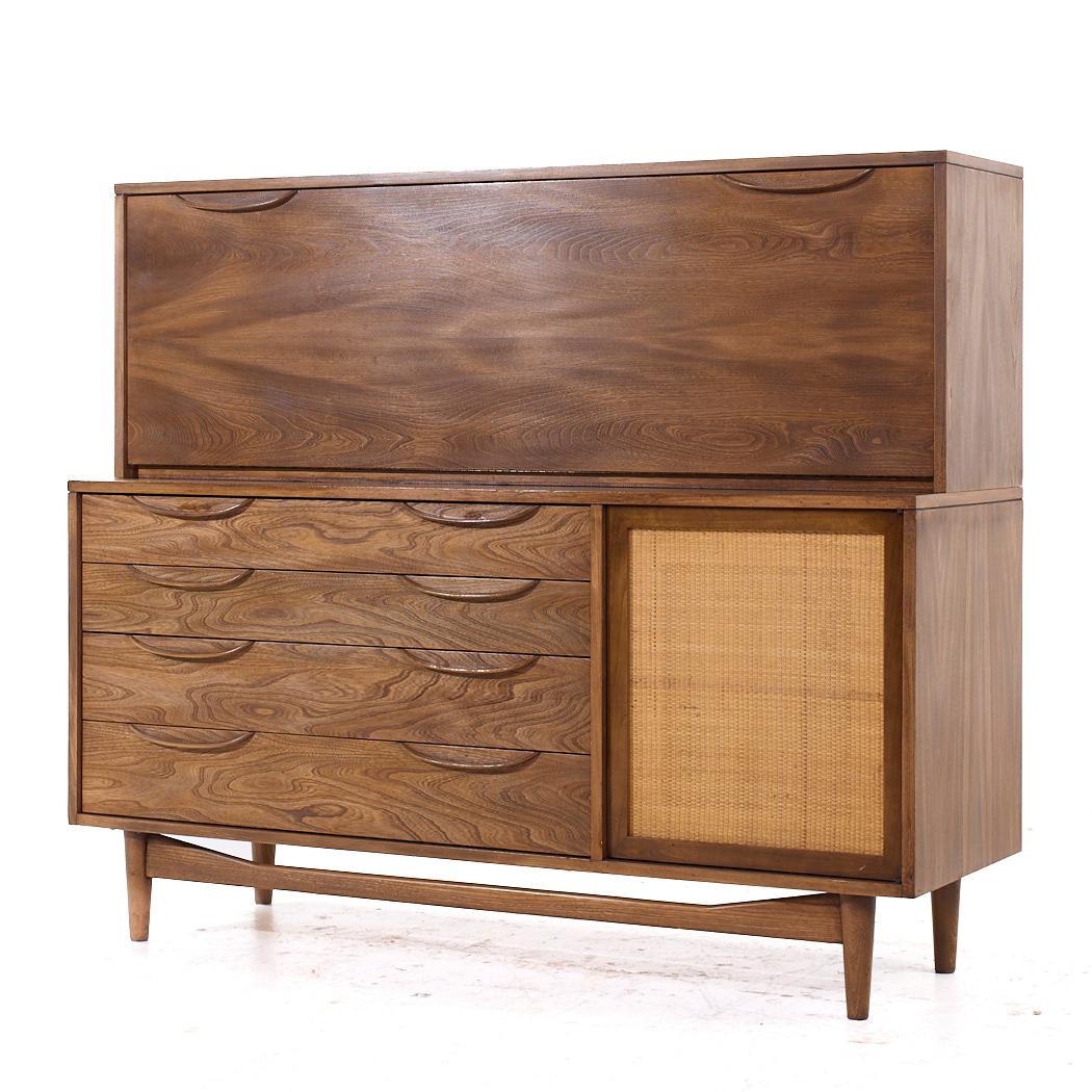 Mid-Century moderno Lawrence Peabody per Nemschoff Scrivania Bar Credenza del Medioevo in vendita