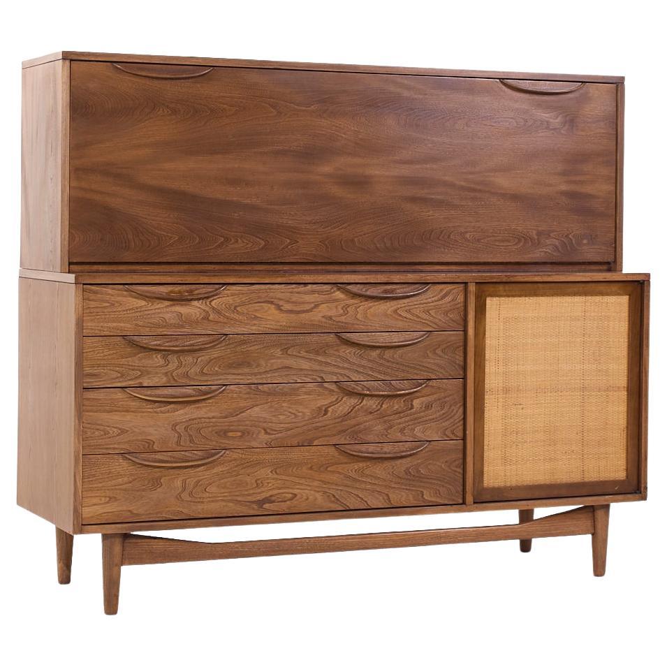 Lawrence Peabody for Nemschoff Mid Century Secretary Desk Bar Credenza