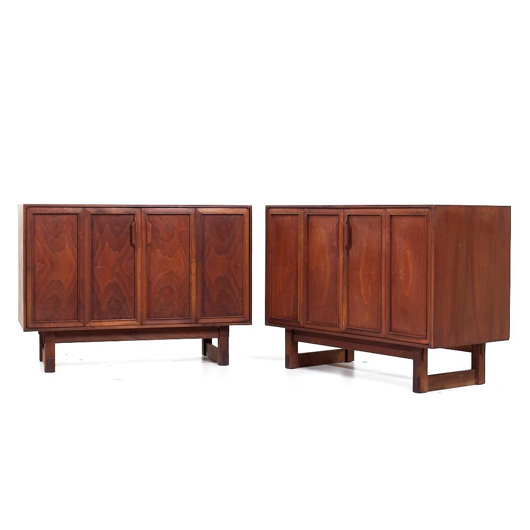 Mid-Century Modern Lawrence Peabody for Nemschoff Mid Century Walnut Dresser Chests - Pair For Sale