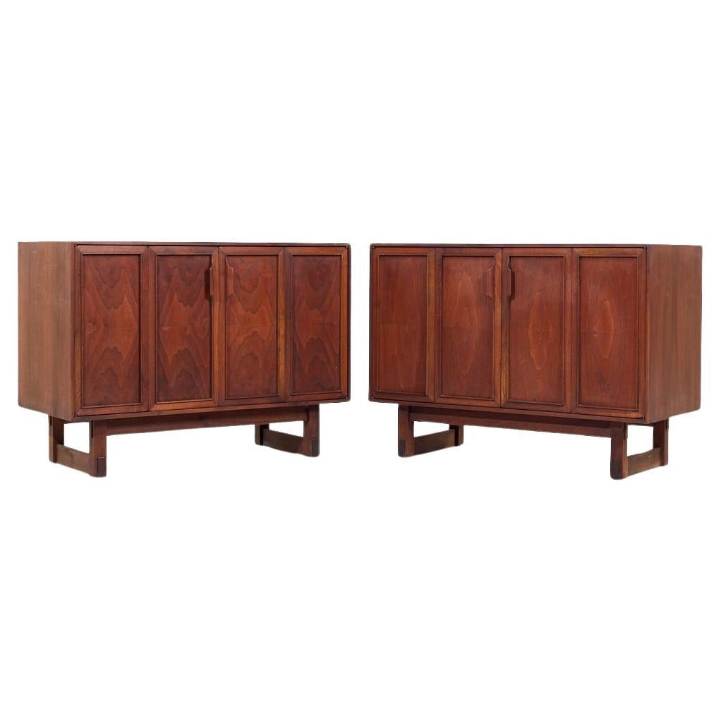 Lawrence Peabody for Nemschoff Mid Century Walnut Dresser Chests - Pair For Sale
