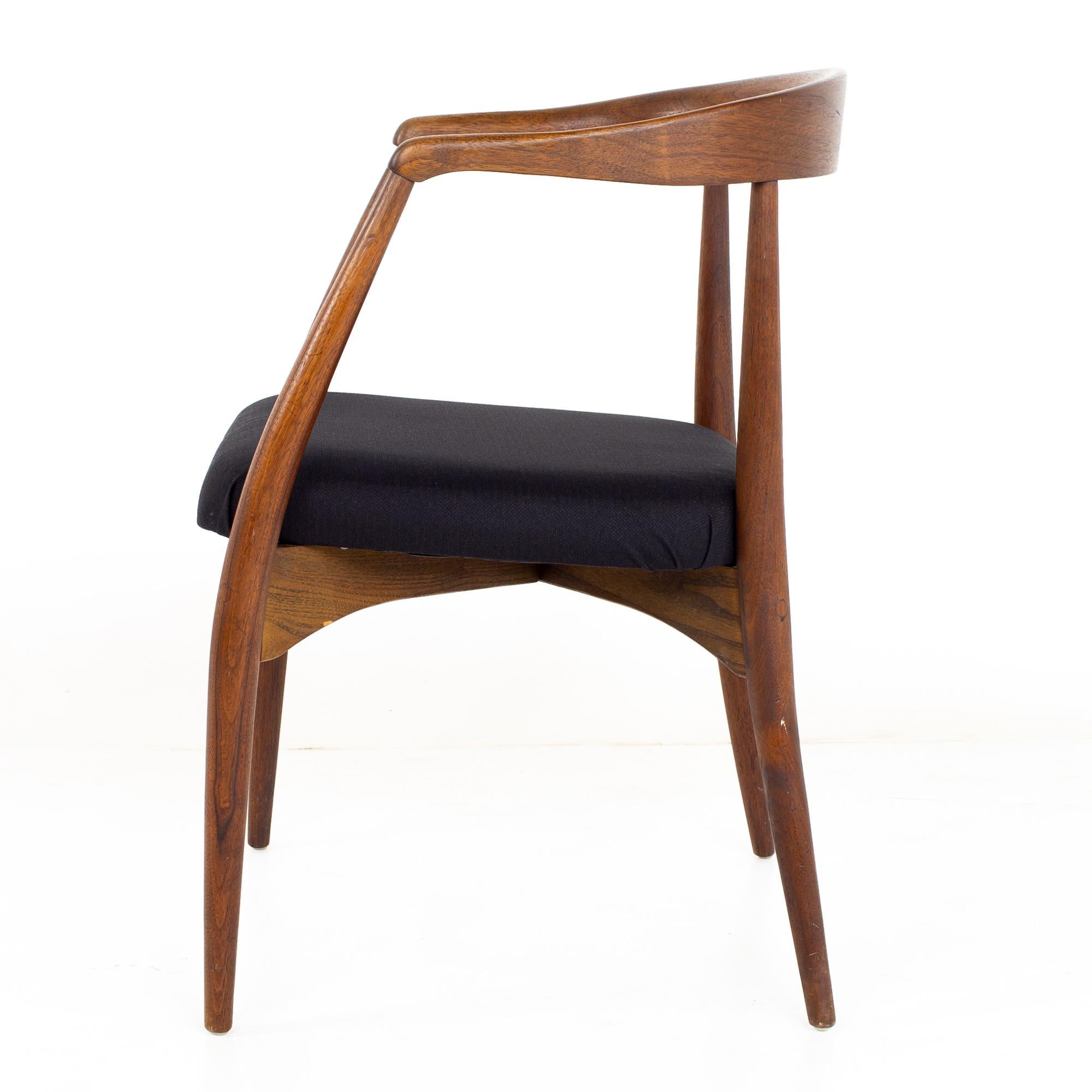 Lawrence Peabody for Richardson Nemschoff MCM Walnut Dining Chairs, Set of 6 2