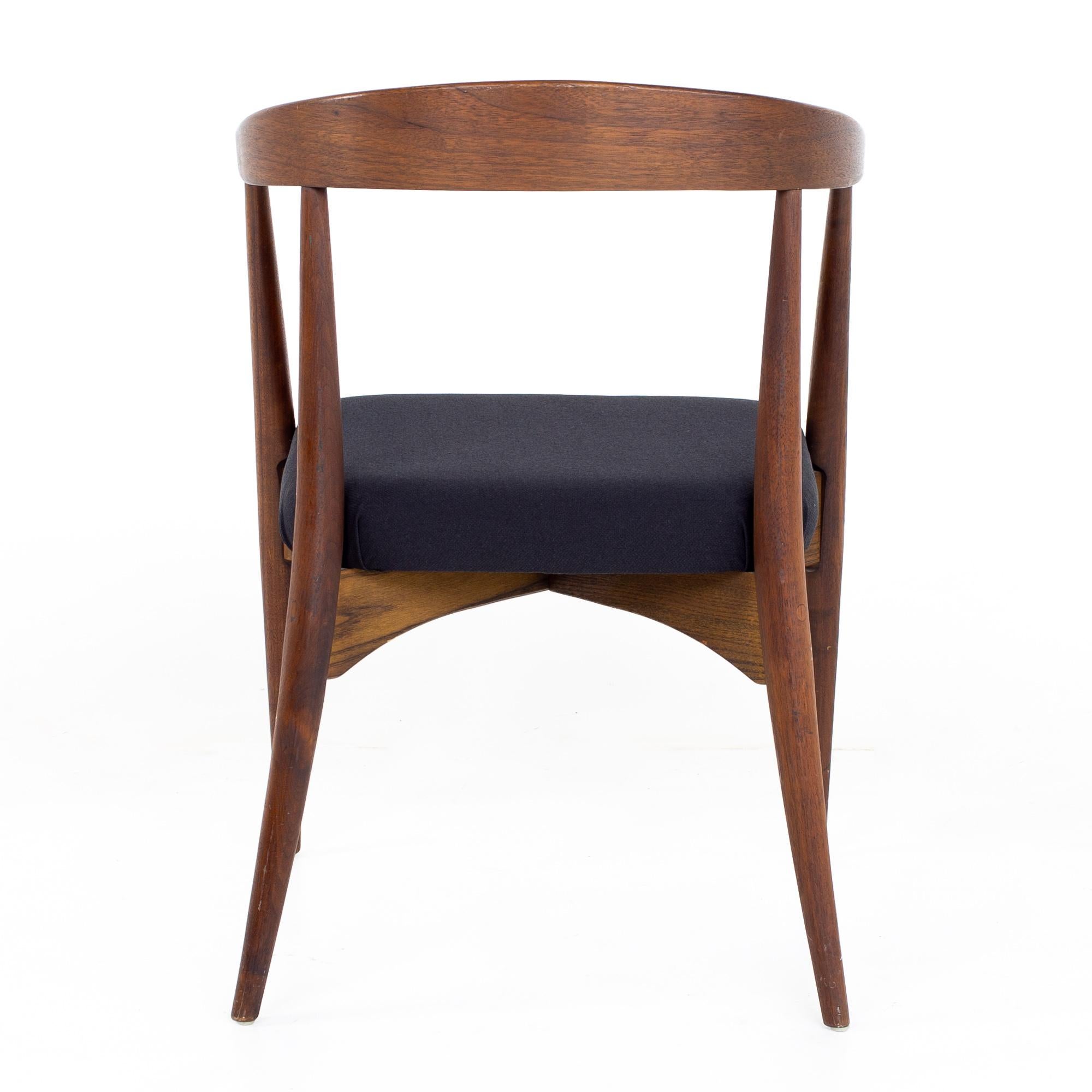 Lawrence Peabody for Richardson Nemschoff MCM Walnut Dining Chairs, Set of 6 3