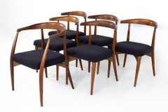 Lawrence Peabody for Richardson Nemschoff MCM Walnut Dining Chairs, Set of 6