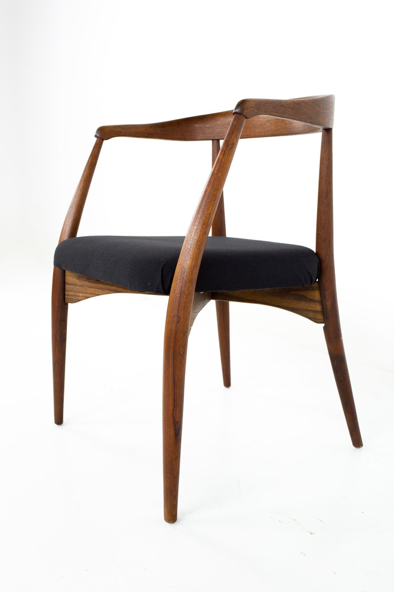Upholstery Lawrence Peabody for Richardson Nemschoff MCM Walnut Dining Chairs, Set of 6