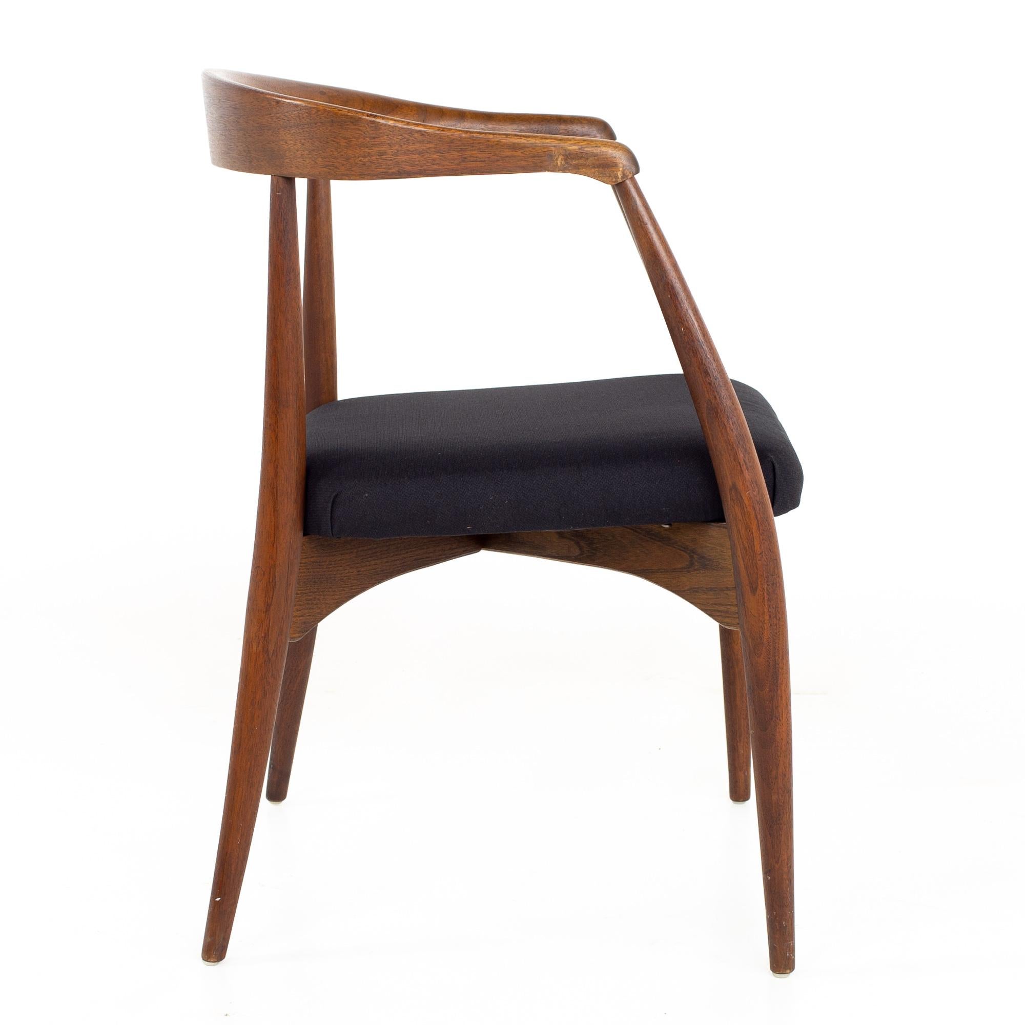 Lawrence Peabody for Richardson Nemschoff MCM Walnut Dining Chairs, Set of 6 1