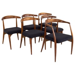 Lawrence Peabody for Richardson Nemschoff MCM Walnut Dining Chairs, Set of 6