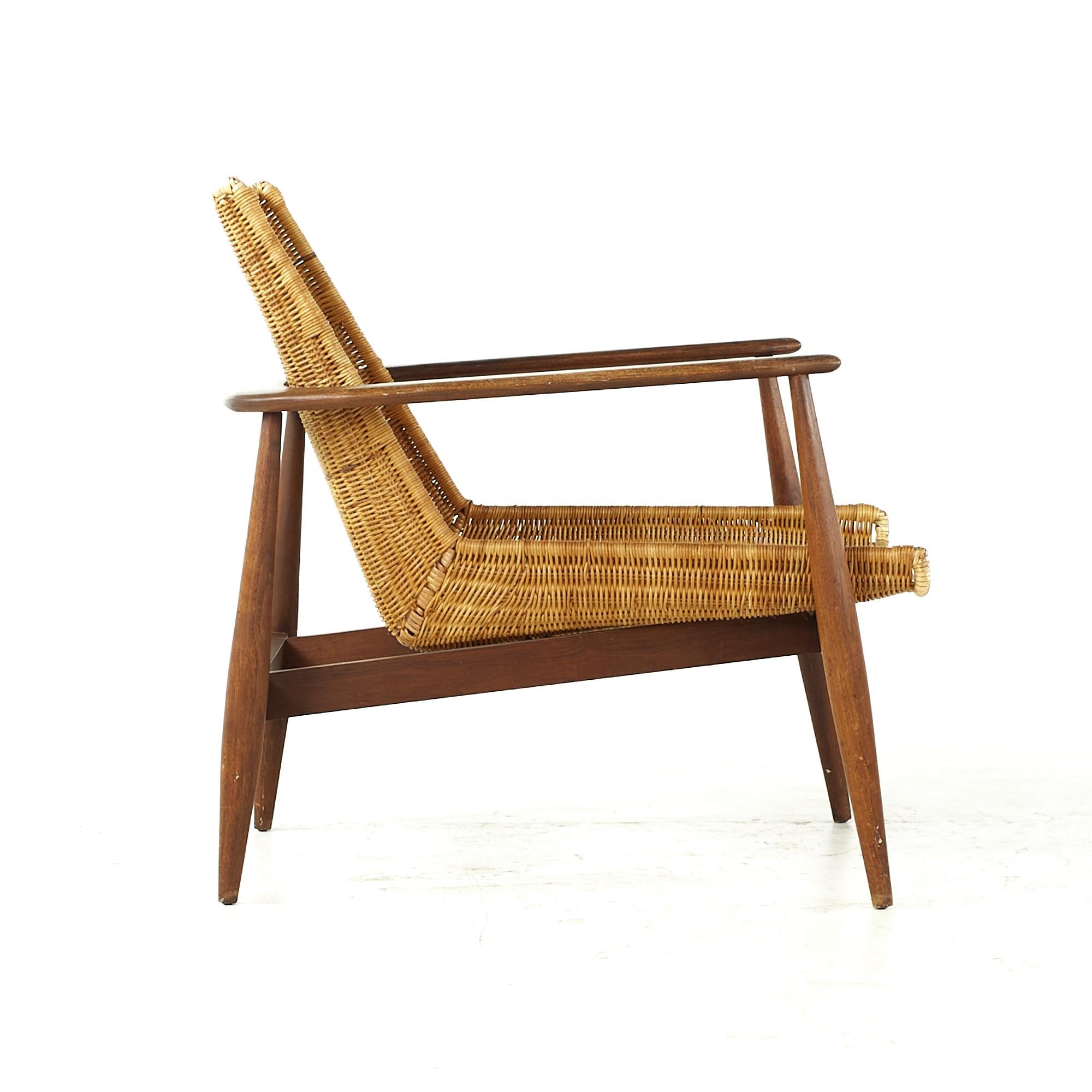 Late 20th Century Lawrence Peabody for Richardson Nemschoff Midcentury Cane Lounge Chair For Sale