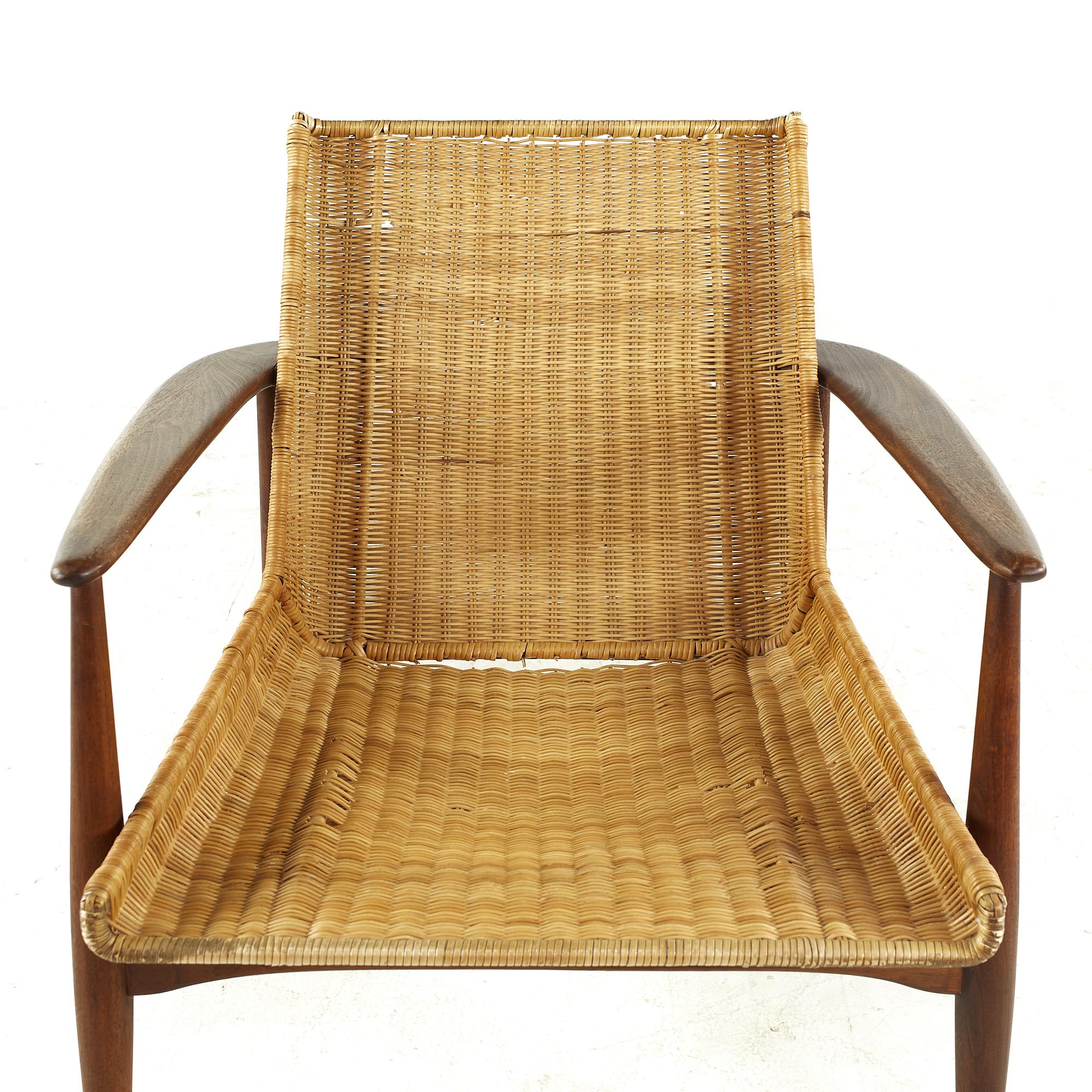 Lawrence Peabody for Richardson Nemschoff Midcentury Cane Lounge Chair For Sale 2