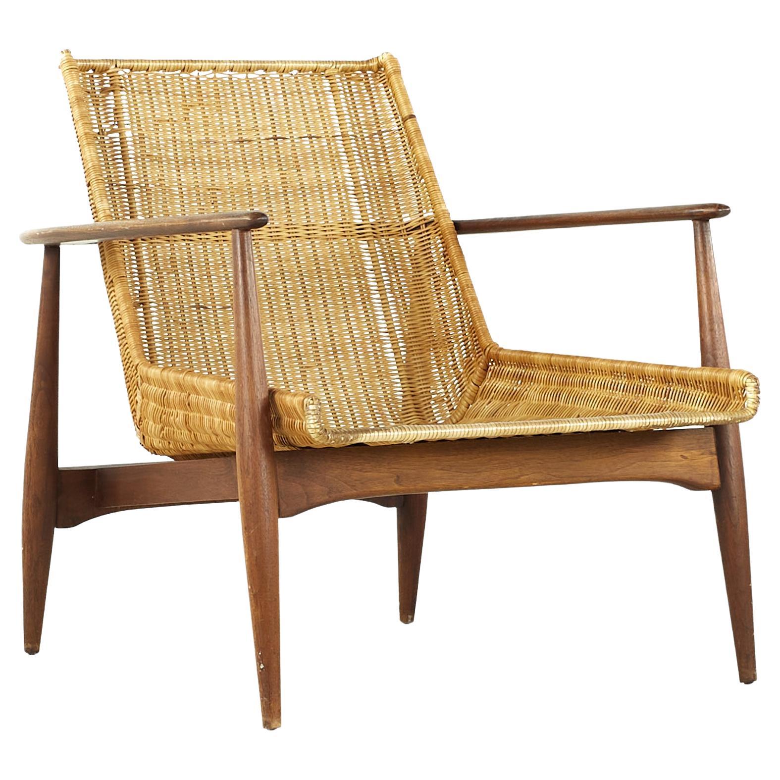 Lawrence Peabody for Richardson Nemschoff Midcentury Cane Lounge Chair
