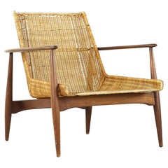 Used Lawrence Peabody for Richardson Nemschoff Midcentury Cane Lounge Chair