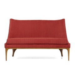 Lawrence Peabody pour Richardson Nemschoff Canapé en noyer du milieu du siècle dernier