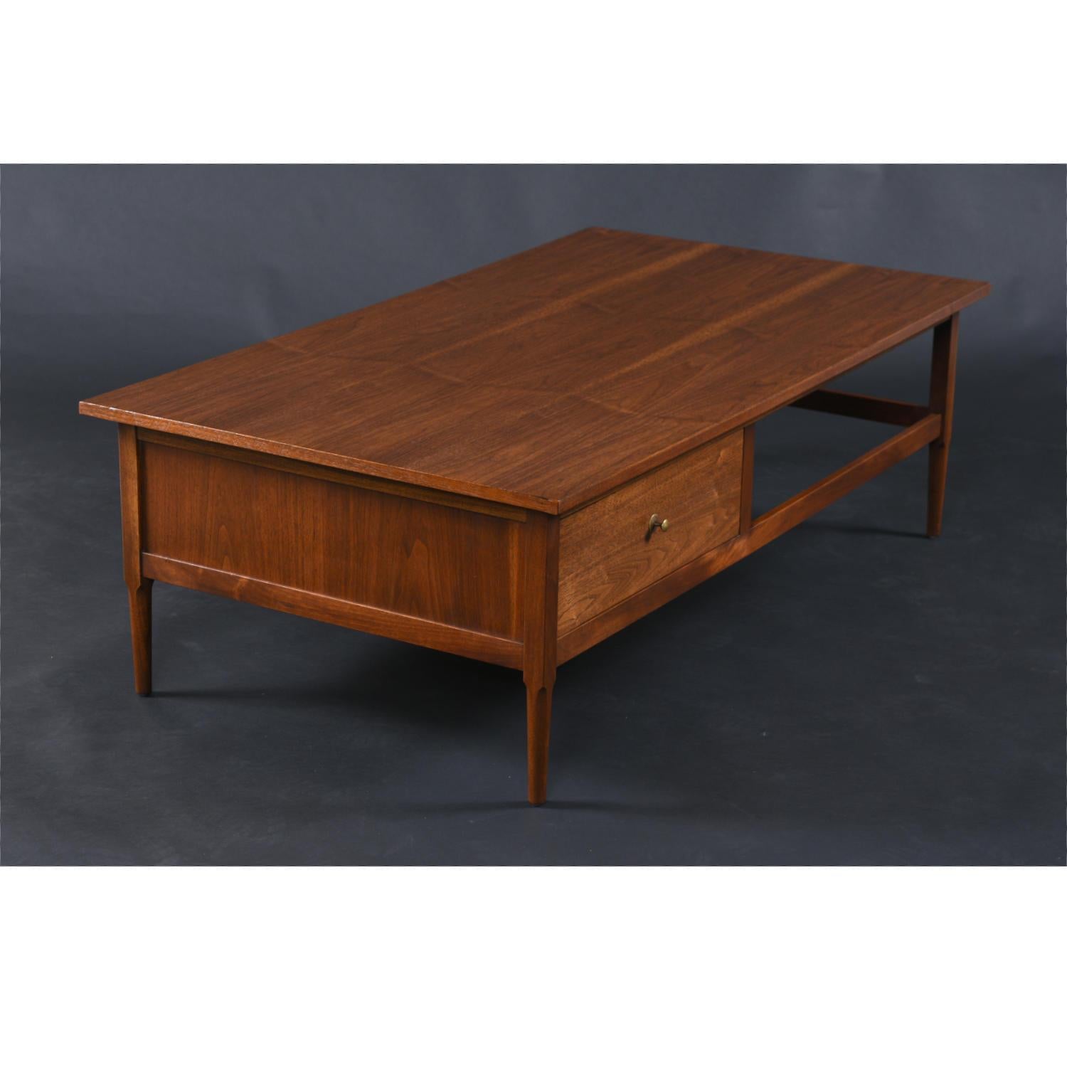 Lawrence Peabody for Richardson Nemschoff Walnut Coffee Table with Drawer In Excellent Condition For Sale In Chattanooga, TN