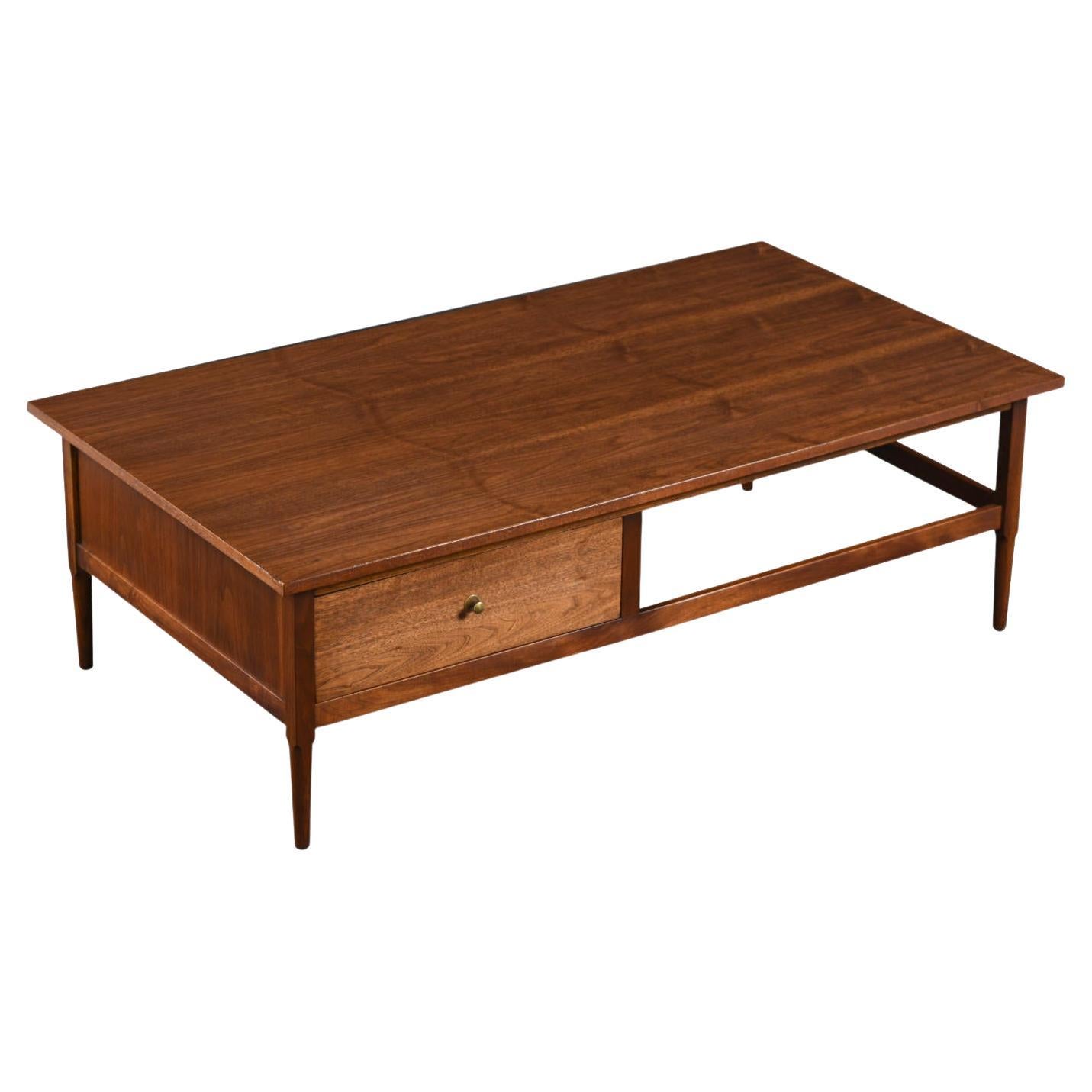 Lawrence Peabody for Richardson Nemschoff Walnut Coffee Table with Drawer For Sale
