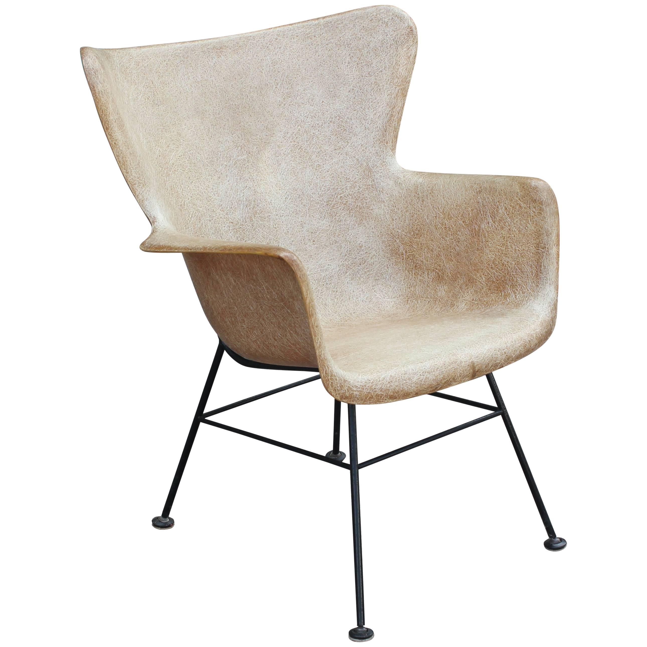 Lawrence Peabody for Selig Fiber Glass Wingback Chair