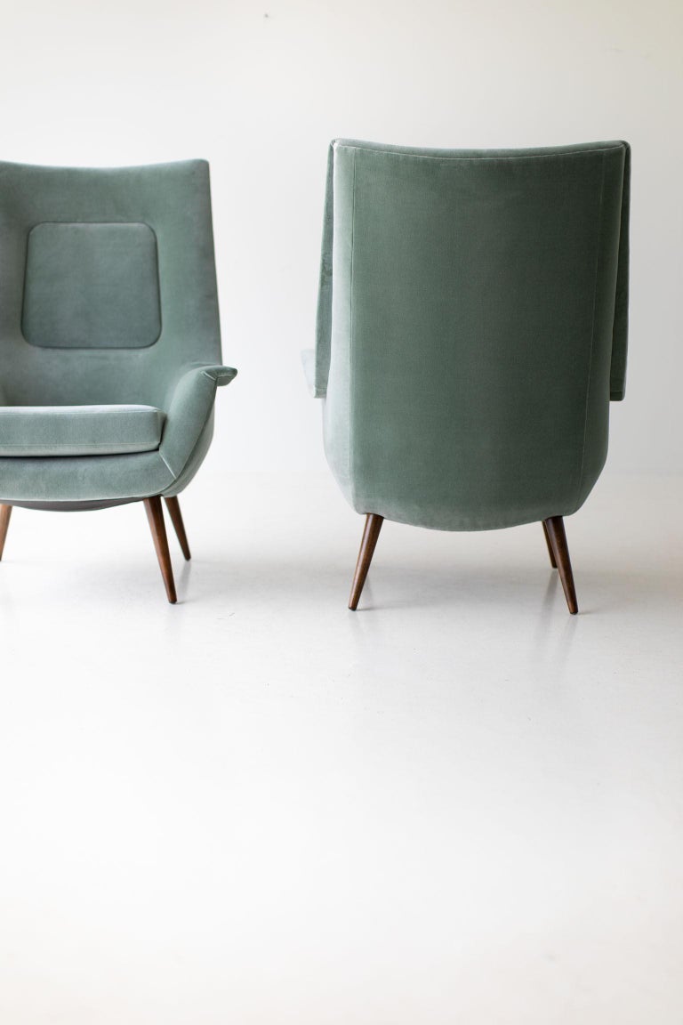 Lawrence Peabody High Back Lounge Chairs For Selig at 1stDibs