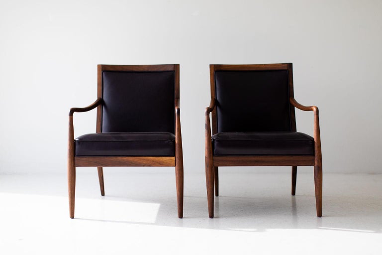 Mid-Century Modern Lawrence Peabody Leather Lounge Chairs for Richardson Nemschoff For Sale