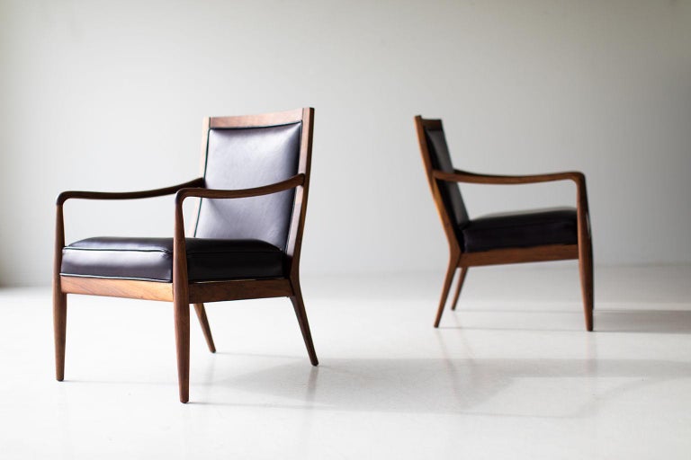 Mid-20th Century Lawrence Peabody Leather Lounge Chairs for Richardson Nemschoff For Sale