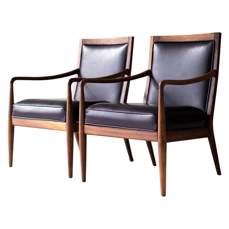 Lawrence Peabody Leather Lounge Chairs for Richardson Nemschoff For Sale