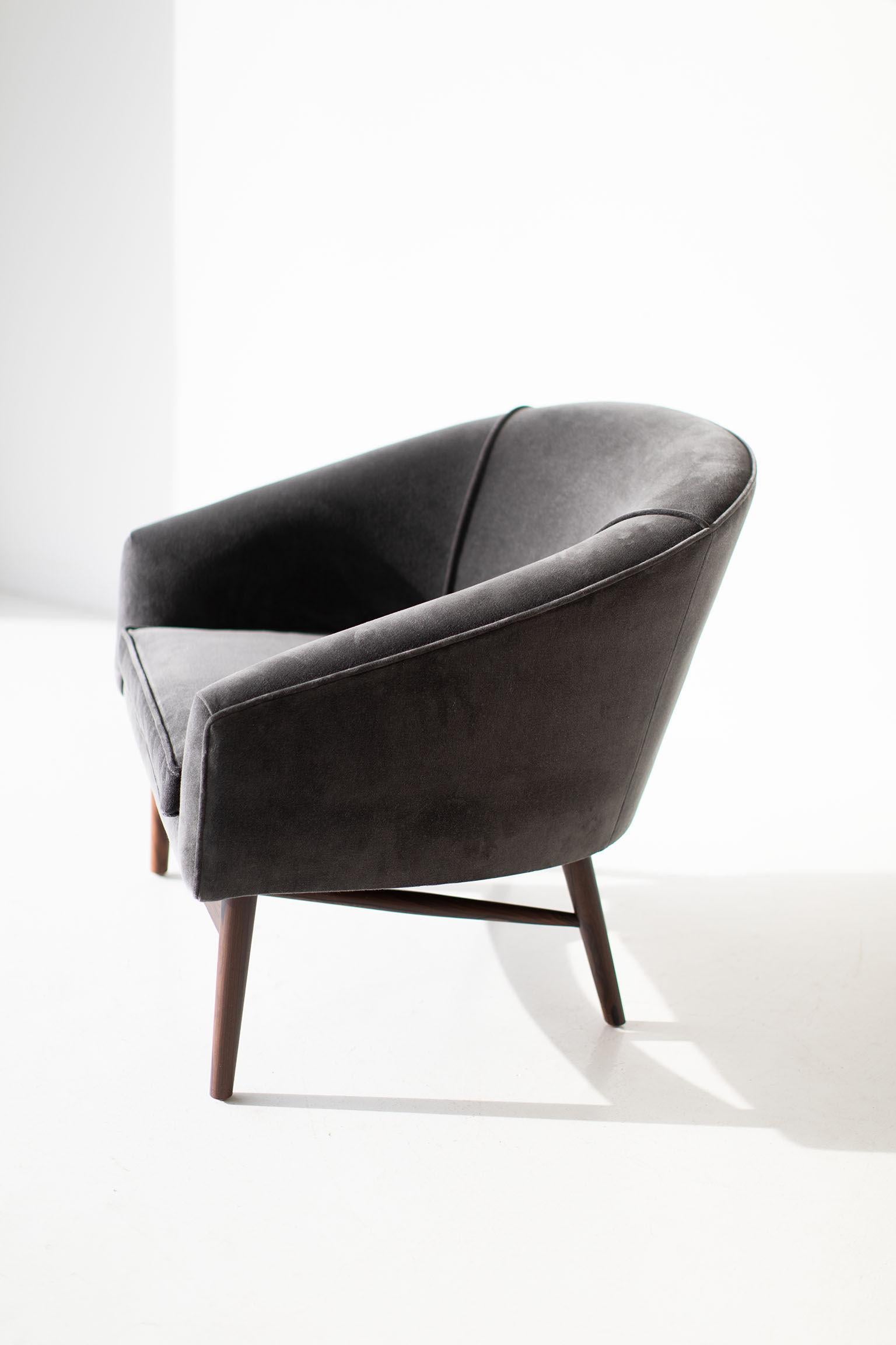 Velvet Lawrence Peabody Lounge Chair for Craft Associates For Sale