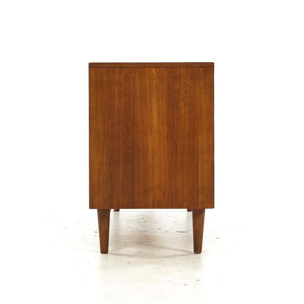 American Lawrence Peabody Mid Century Walnut and Cane Buffet with Hutch For Sale