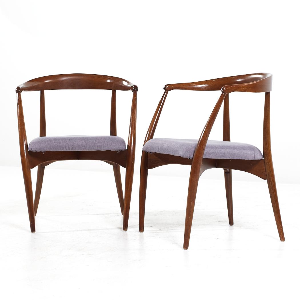 Mid-Century Modern Lawrence Peabody Mid Century Walnut Dining Chair - Pair For Sale