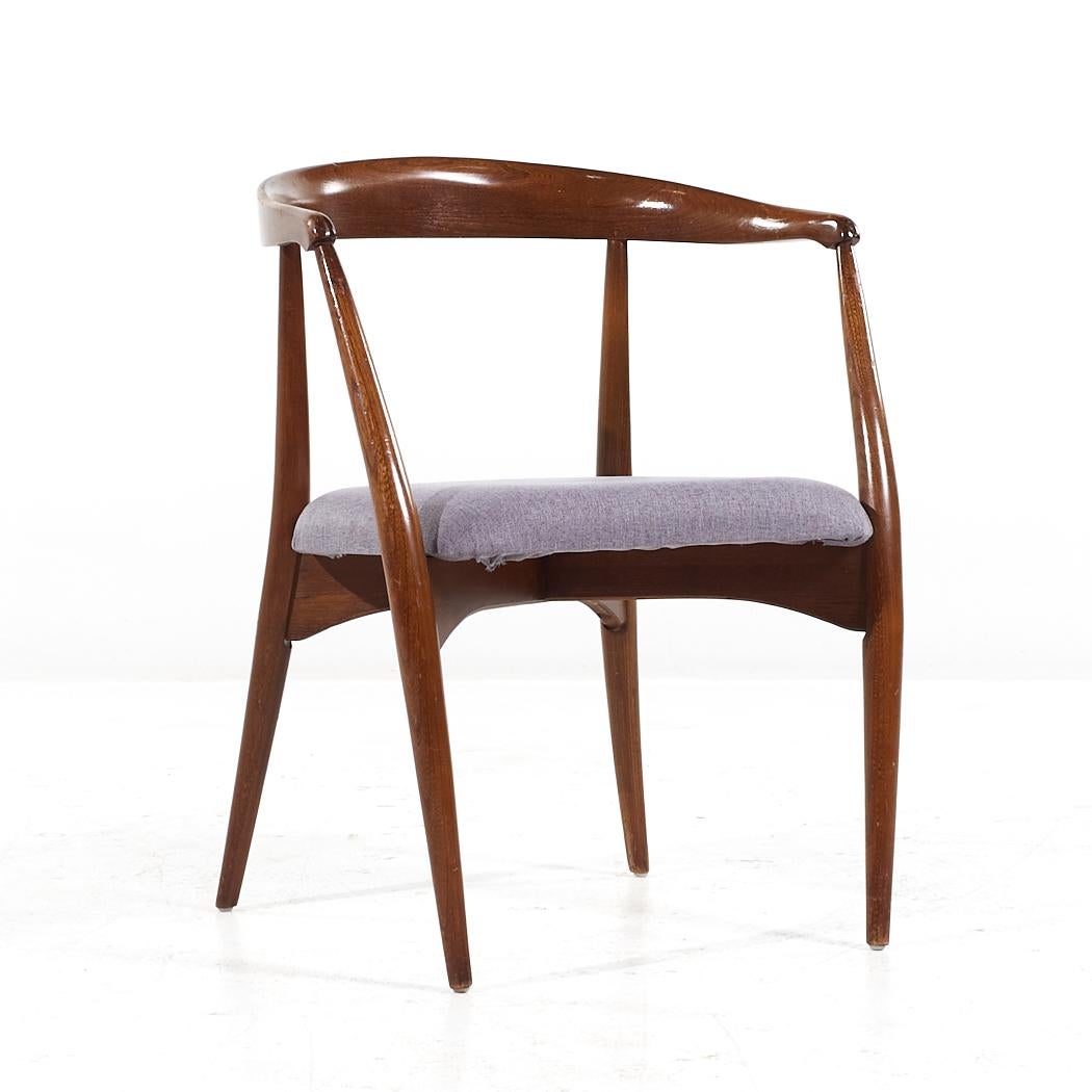 American Lawrence Peabody Mid Century Walnut Dining Chair - Pair For Sale