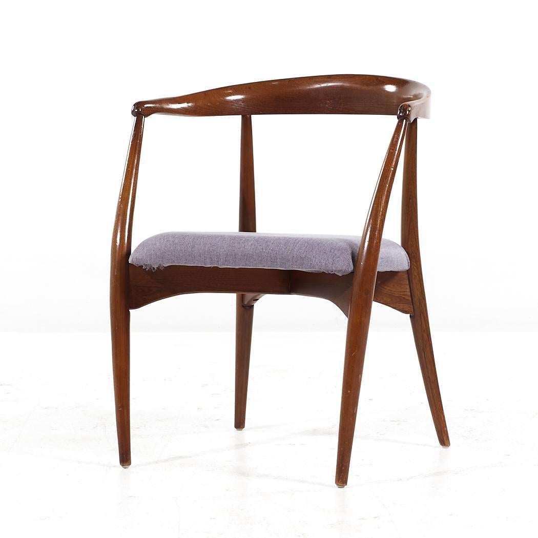 Late 20th Century Lawrence Peabody Mid Century Walnut Dining Chair - Pair For Sale