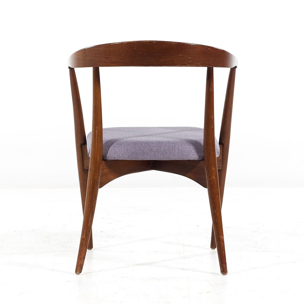 Lawrence Peabody Mid Century Walnut Dining Chair - Pair For Sale 1
