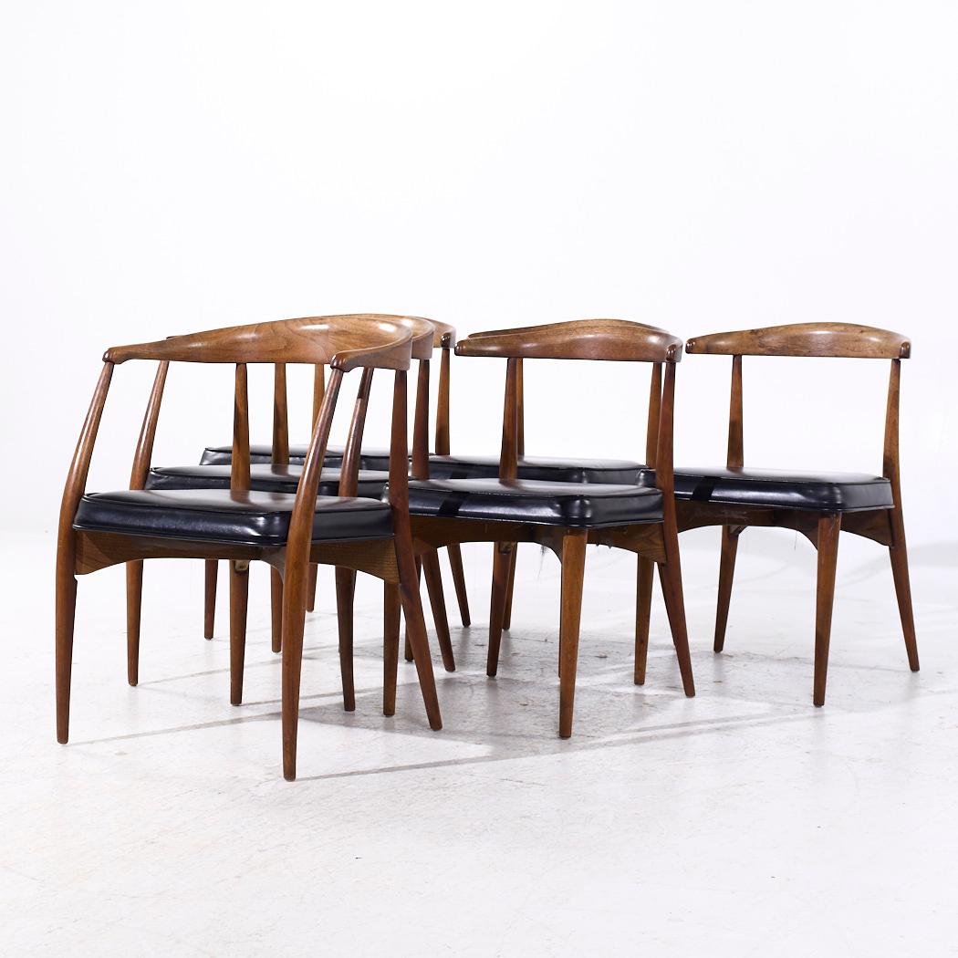 Mid-Century moderno Sedie da pranzo in legno di noce Lawrence Peabody - Set di 6 in vendita