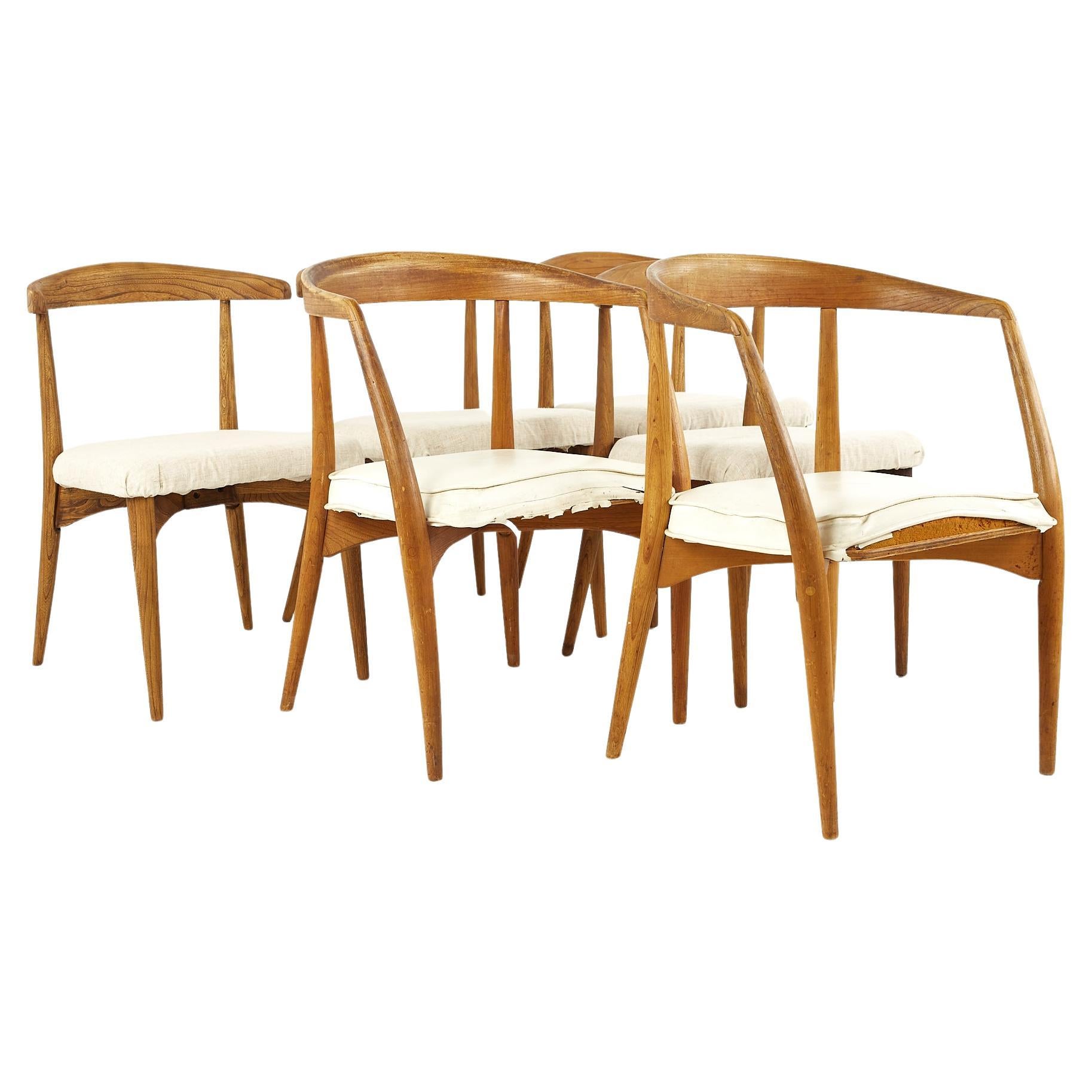 Lawrence Peabody Mid Century Walnut Dining Chairs, Set of 6