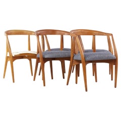 Lawrence Peabody Mid Century Walnut Dining Chairs - Set of 6
