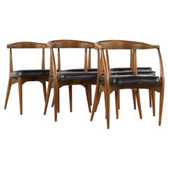 Lawrence Peabody Mid Century Walnut Dining Chairs, Set of 6