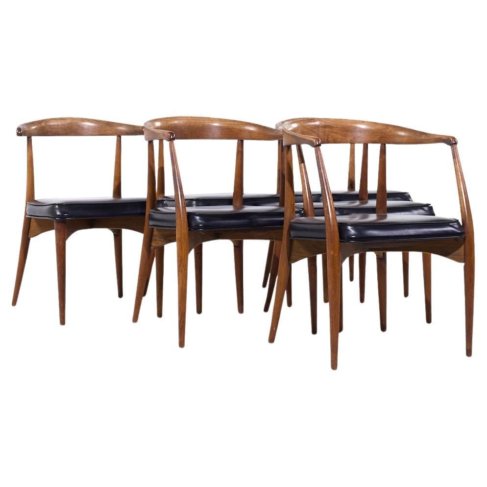 Lawrence Peabody Mid Century Walnut Dining Chairs - Set of 6