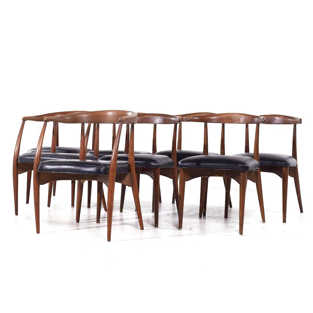 Lawrence Peabody Mid Century Esszimmerstühle aus Nussbaumholz - 8er-Set (Moderne der Mitte des Jahrhunderts) im Angebot