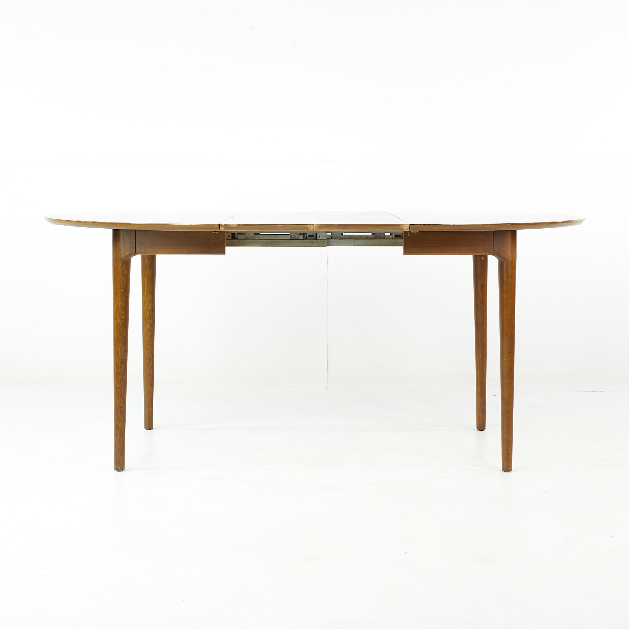 Lawrence Peabody Mid Century Walnut Dining Table with 2 Leaves For Sale 6