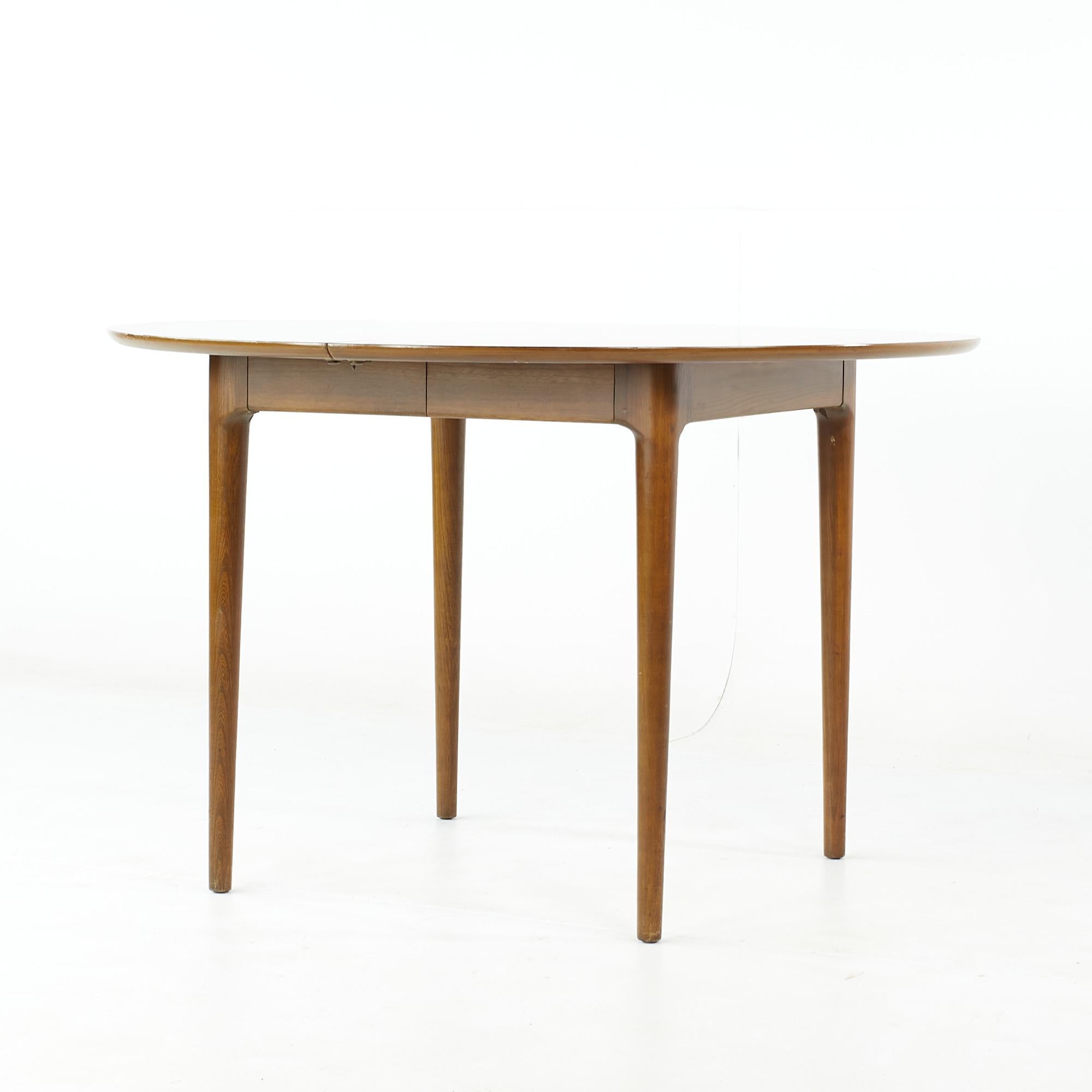 Mid-Century Modern Lawrence Peabody Mid Century Walnut Dining Table with 2 Leaves For Sale